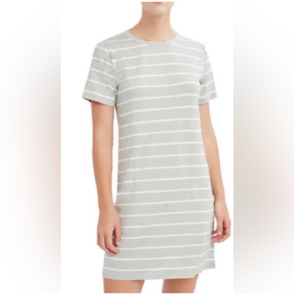 BCBGeneration Light Gray Striped Mini Dress
